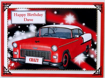 Red Chevy Bel Air Car in Red Starlight by Margaret Dittmann