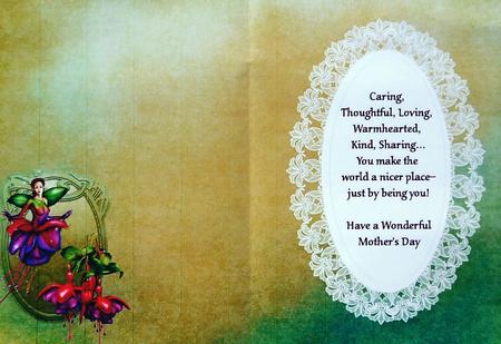 Fuchsia Fairy Mother's Day Insert by Margaret Dittmann