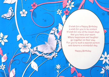 Blue Floral Butterfly Insert by Margaret Dittmann