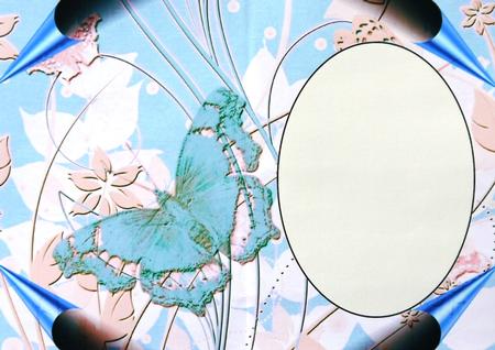 Blue and Pink Butterfly Edge Curl Insert by Margaret Dittmann
