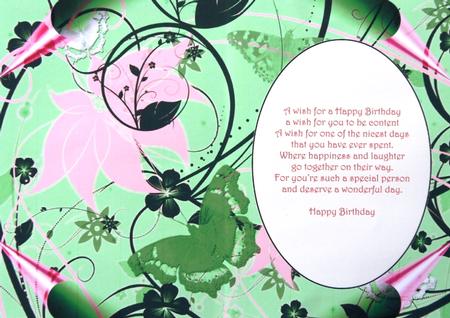 Green and Pink Butterfly Edge Curl Insert by Margaret Dittmann