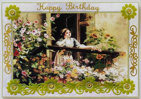 Flowers on the Balcony Quick Card by Margaret Dittmann