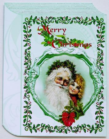 Vintage Santa with Little Girl Folded Book by Margaret Dittmann