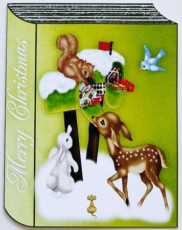 Woodland Animals on Green Folded Book by Margaret Dittmann