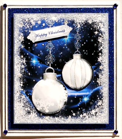 Christmas Baubles Card Front/topper by Margaret Dittmann