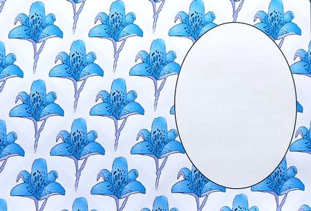 Blue and Mauve Stem Lily Insert by Margaret Dittmann