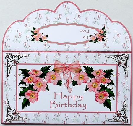 Pink Flower Birthday Moneywallet by Margaret Dittmann