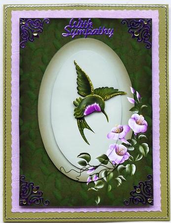 Hummingbird Pink Card Front by Margaret Dittmann
