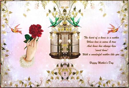 Mother's Day Vintage Rose Insert by Margaret Dittmann