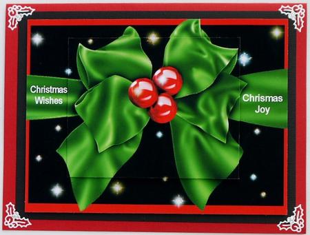 Christmas Bow and Holly by Margaret Dittmann