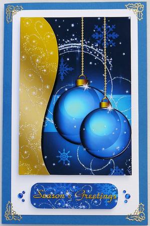 Sparkling Blue Baubles 5x7 by Margaret Dittmann