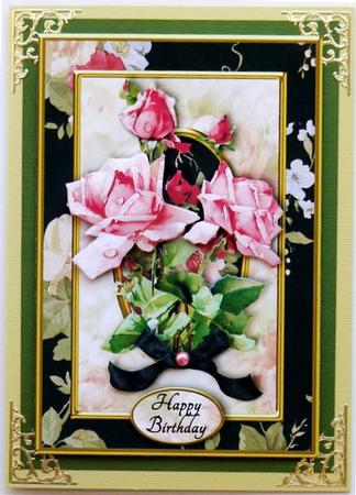Vintage Roses A5 Card Front by Margaret Dittmann