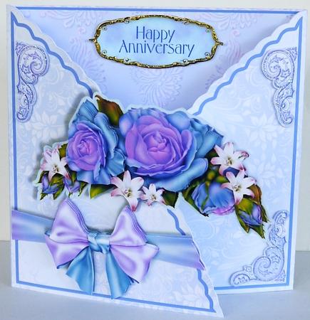 Curved Flap Gatefold Kit - Blue Roses by Margaret Dittmann
