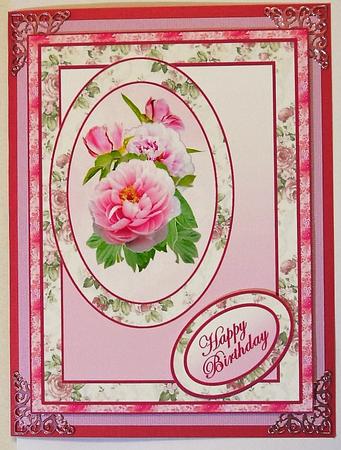 Pink Peonies Quick Card by Margaret Dittmann