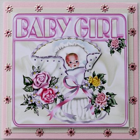Sweet Little Baby Girl with Roses 8x8 by Margaret Dittmann