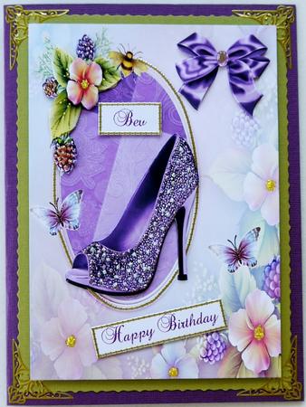 Lovely Purple Shoe & English Roses by Margaret Dittmann
