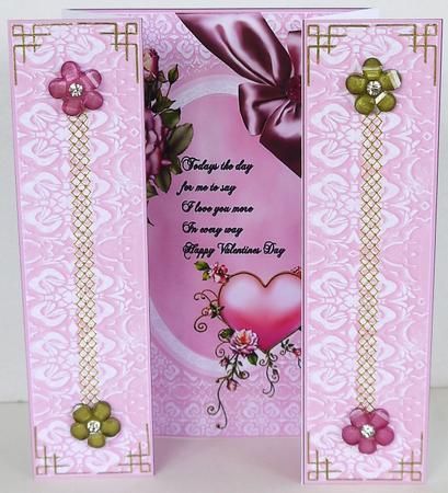 5 Panel Pink Rose Valentine by Margaret Dittmann
