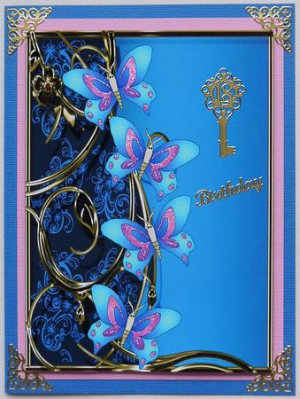 Blue Floral Butterfly Topper by Margaret Dittmann