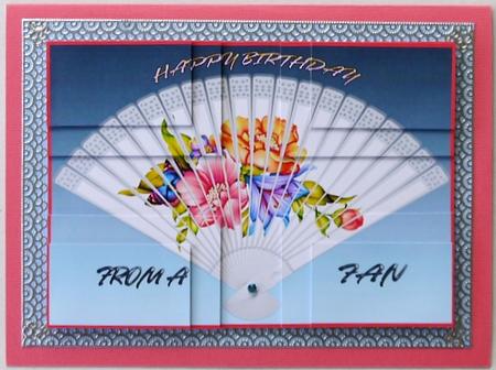 Happy Birthday Fan Card, Corner Pyramid by Margaret Dittmann