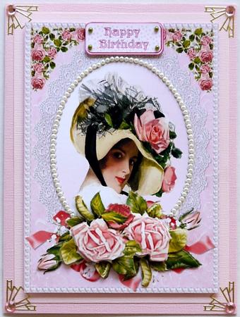 Beautiful Vintage Lady with Vintage Roses by Margaret Dittmann