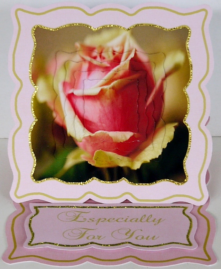 Pink Tattered Rose Shaped Easel Card Mini Kit by Margaret Dittmann