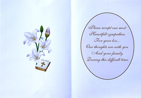 White Lily Sympathy Insert & Verse by Margaret Dittmann