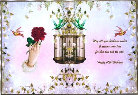 Happy 60th Birthday Insert by Margaret Dittmann