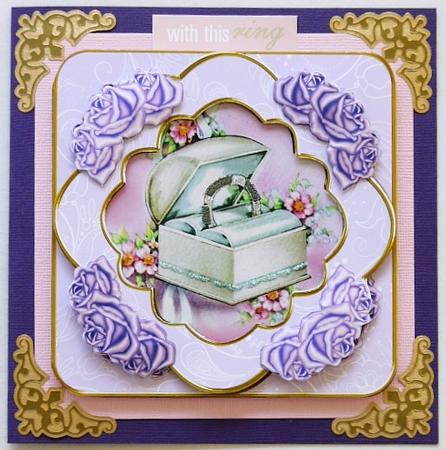 Ringbox Lilac Rose 8in Fancy 3D Decoupage Kit by Margaret Dittmann