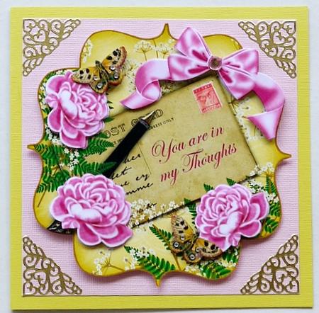 Pink Rose Lemon in My Thoughts 6in Bracket Topper by Margaret Dittmann