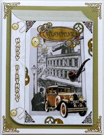 Steampunk with Town and Vintage Car A4 Book by Margaret Dittmann