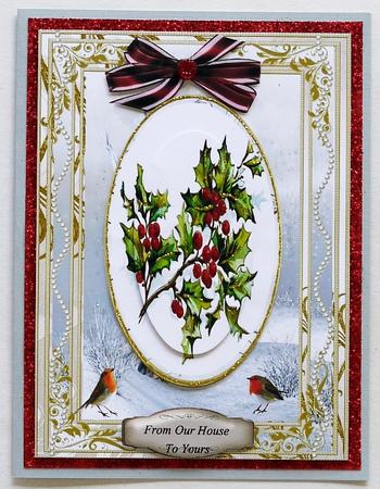 Beautiful Christmas Hollly and Robins,( Pyramarge ) by Margaret Dittmann