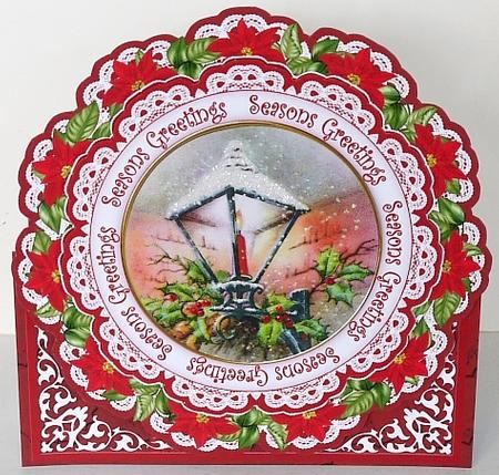 Red Lantern Seasons Greetings Picture Doily C & E Kit by Margaret Dittmann