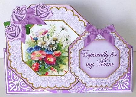 Wildflowers Lilac for My Mum Double Octagon Card Kit by Margaret Dittmann