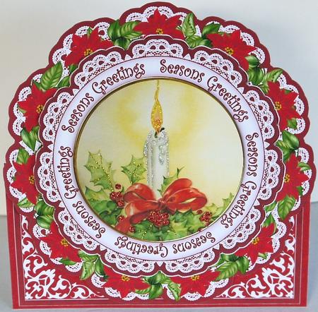 Single Candle Seasons Greetings Picture Doily C & E Kit by Margaret Dittmann