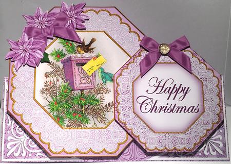 Lilac Postbox Christmas Double Octagon Card Kit by Margaret Dittmann