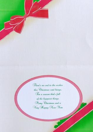 A5 Landscape Insert in Cream with Red Bow by Margaret Dittmann