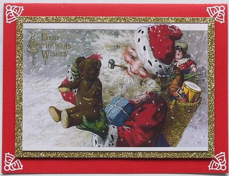Vintage Santa and Little Girl Card by Margaret Dittmann