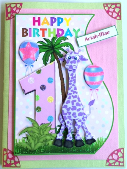 1st Birthday- Jungle Topper for Little Girl by Margaret Dittmann