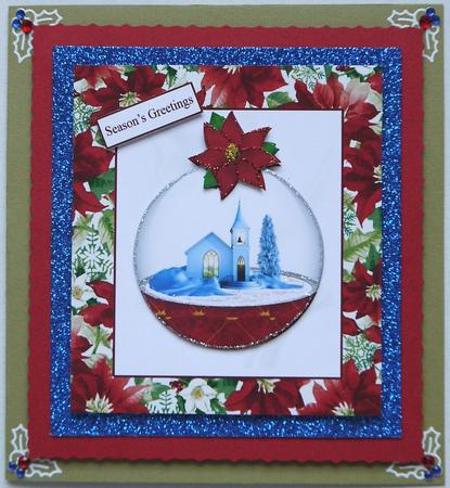 Church Ornament & Pointsettia Topper & Decoupage by Margaret Dittmann