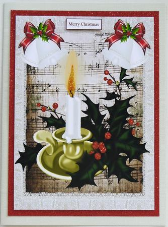 Candles, White Bells & Holly on Music A4 by Margaret Dittmann