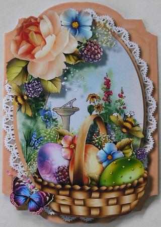 Print, Cut, and Fold , Beautiful Easter Basket  by Margaret Dittmann