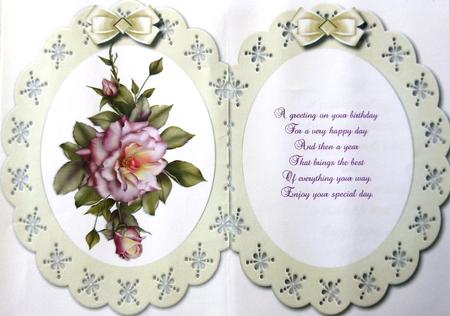 Incert Scalloped Buff Floral  by Margaret Dittmann
