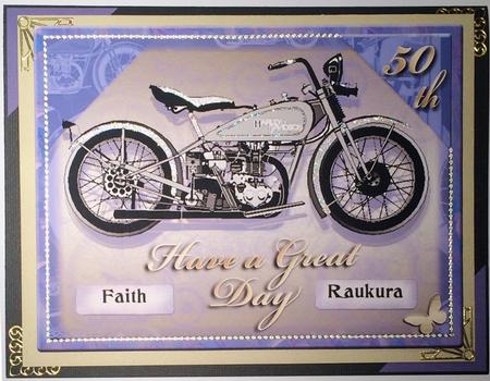 Vintage Harley Motor Bike- Age Card 30-60 by Margaret Dittmann