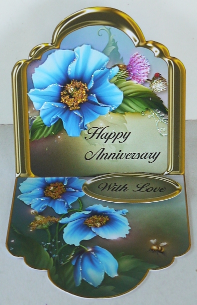 Blue Poppies Anniversary Gold by Margaret Dittmann