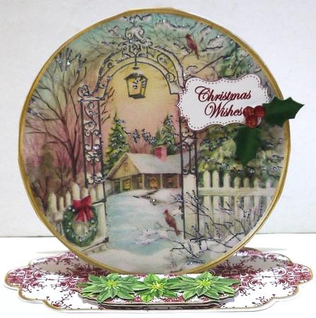Winter Garden Christmas Wishes Circle Easel Card Mini Kit by Margaret Dittmann