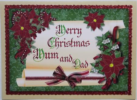 Merry Christmas Mum and Dad Topper by Margaret Dittmann