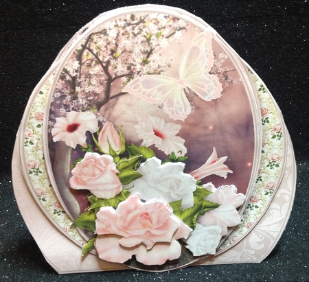 Pink Roses - Shaped Card Mini Kit by Margaret Hanning