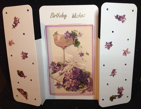 VINTAGE VIOLETS TOPPER WITH DECOUPAGE by Margaret Hanning