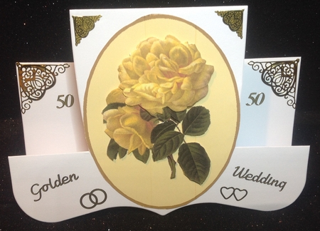 Golden Roses Anniversary Toppers by Margaret Hanning
