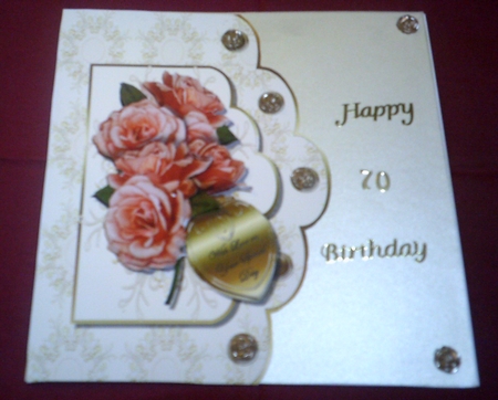 Roses for a Special Lady 70th & 80th Double Scallop by Margaret Hanning